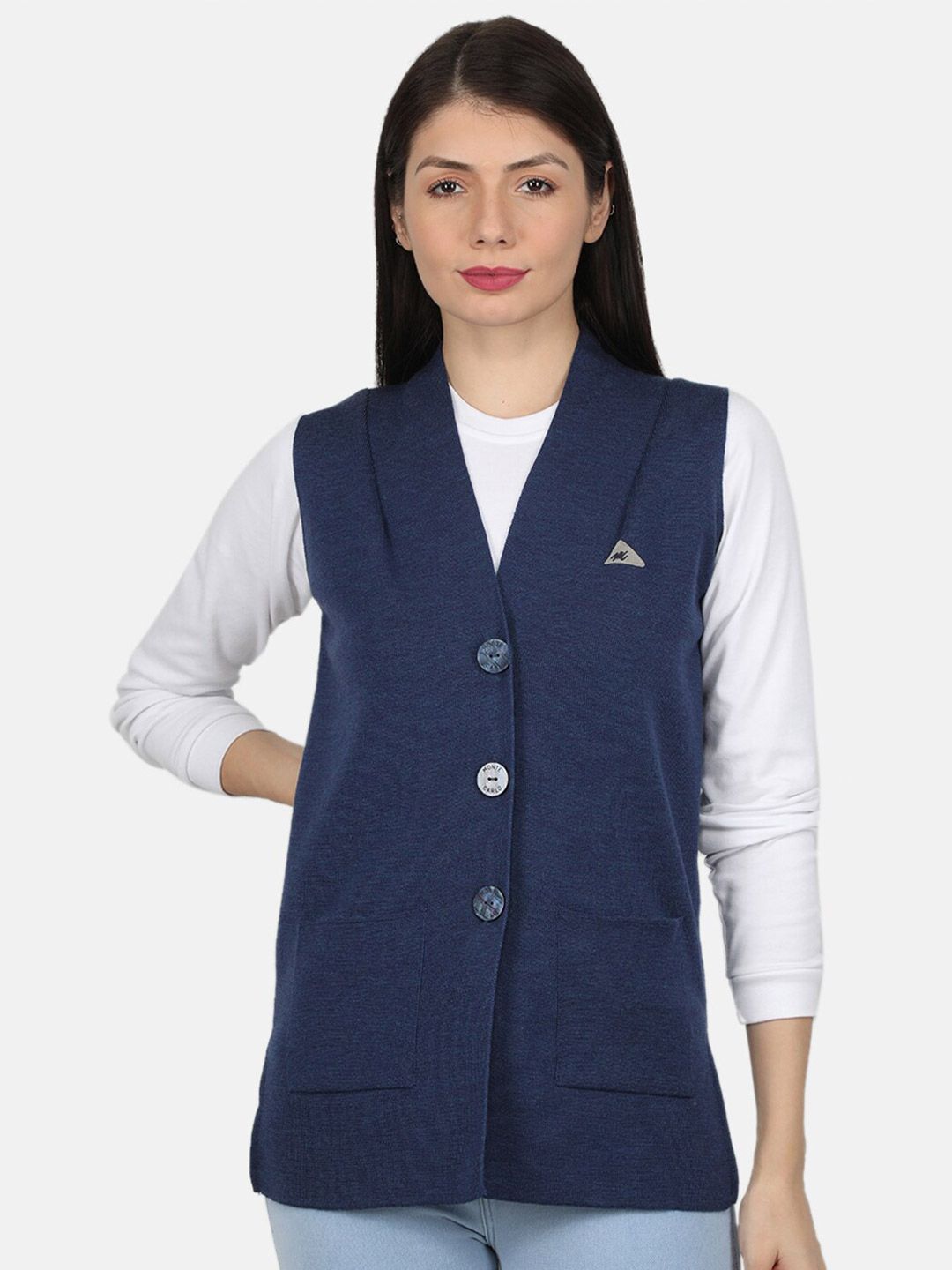 Monte Carlo Women Blue Cardigan Sweater Price in India