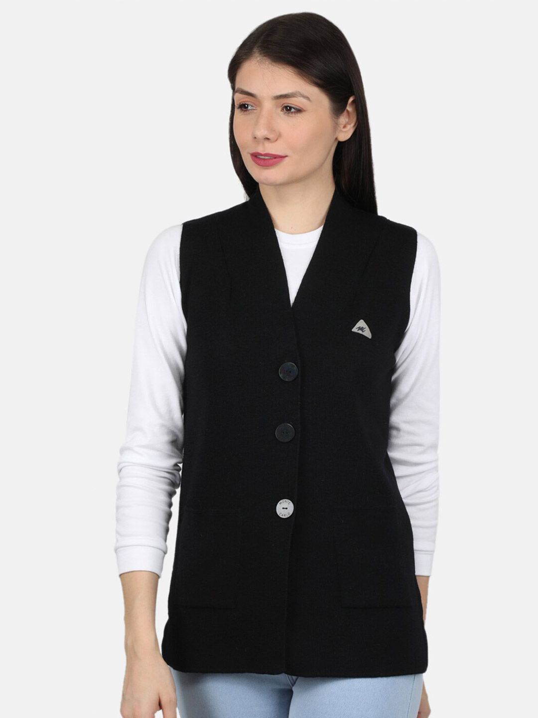 Monte Carlo Women Black Cardigan Sweater Price in India