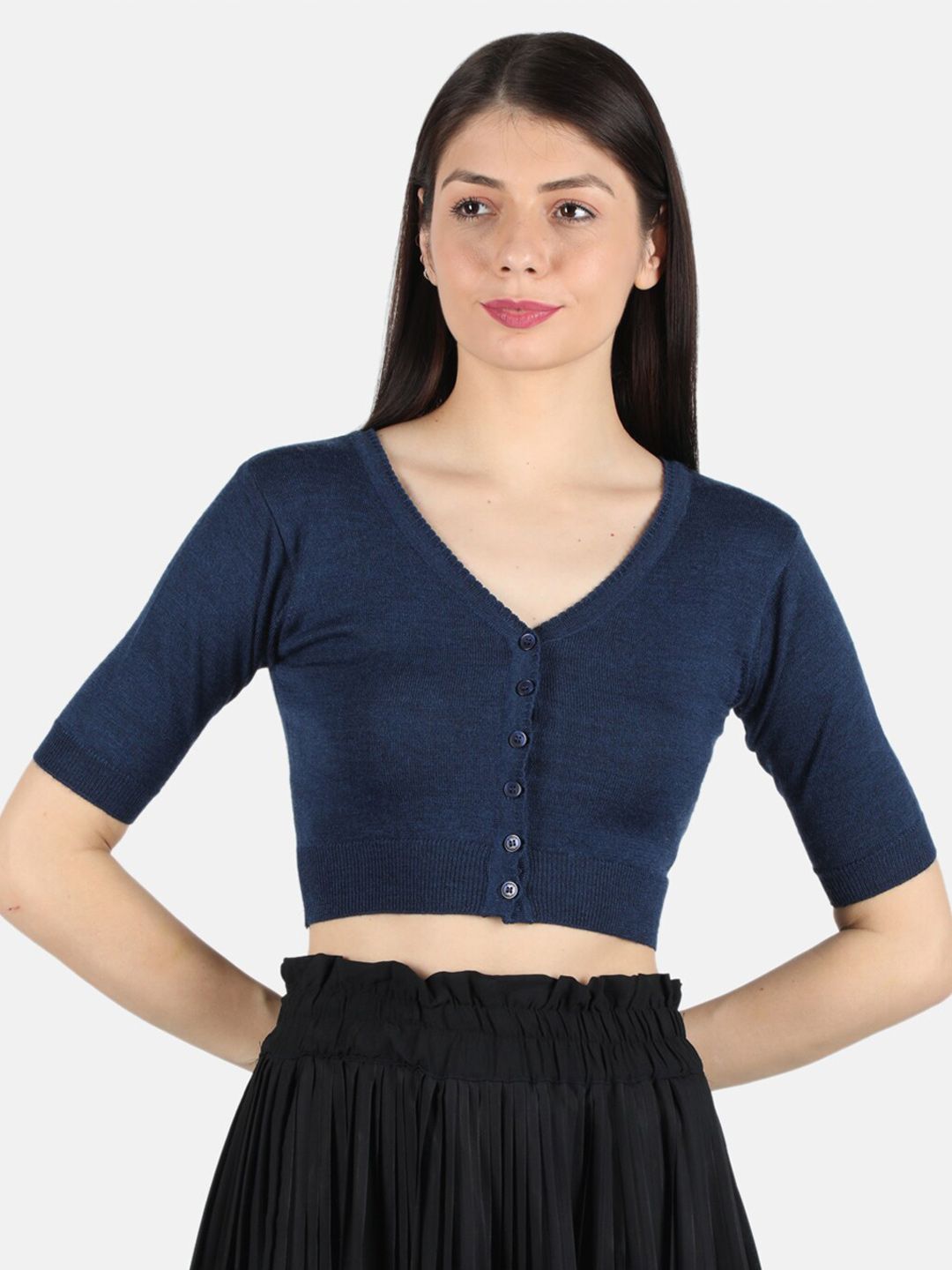 Monte Carlo Women Blue Crop Cardigan Price in India