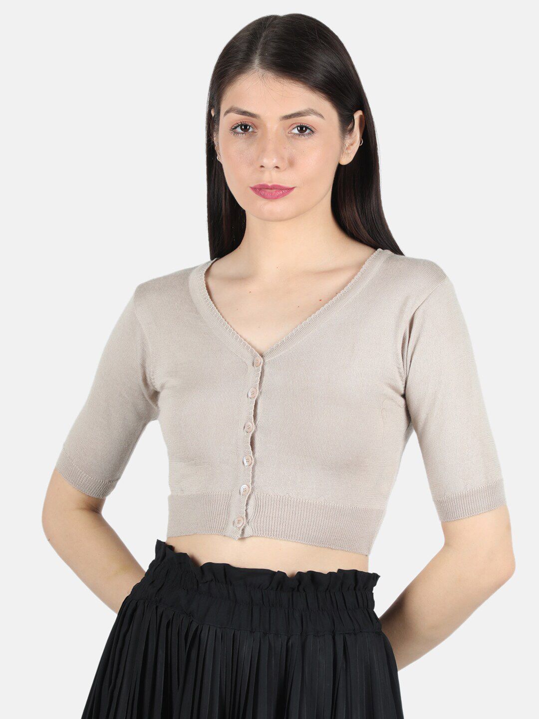 Monte Carlo Women Beige Crop Cardigan Price in India