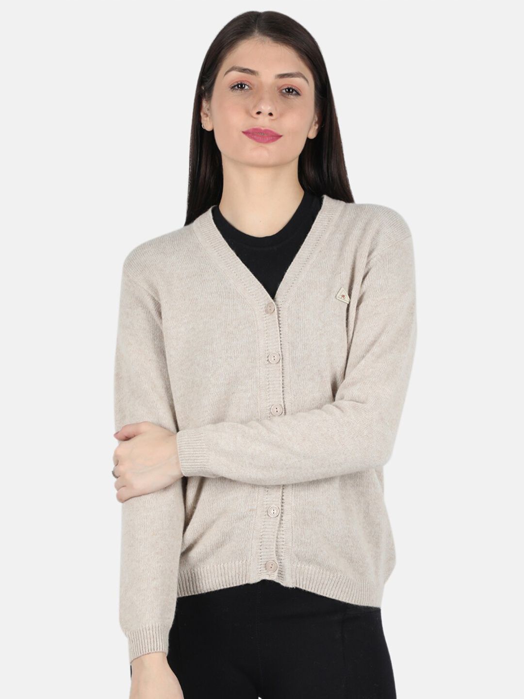 Monte Carlo Women Beige Woolen Cardigan Price in India