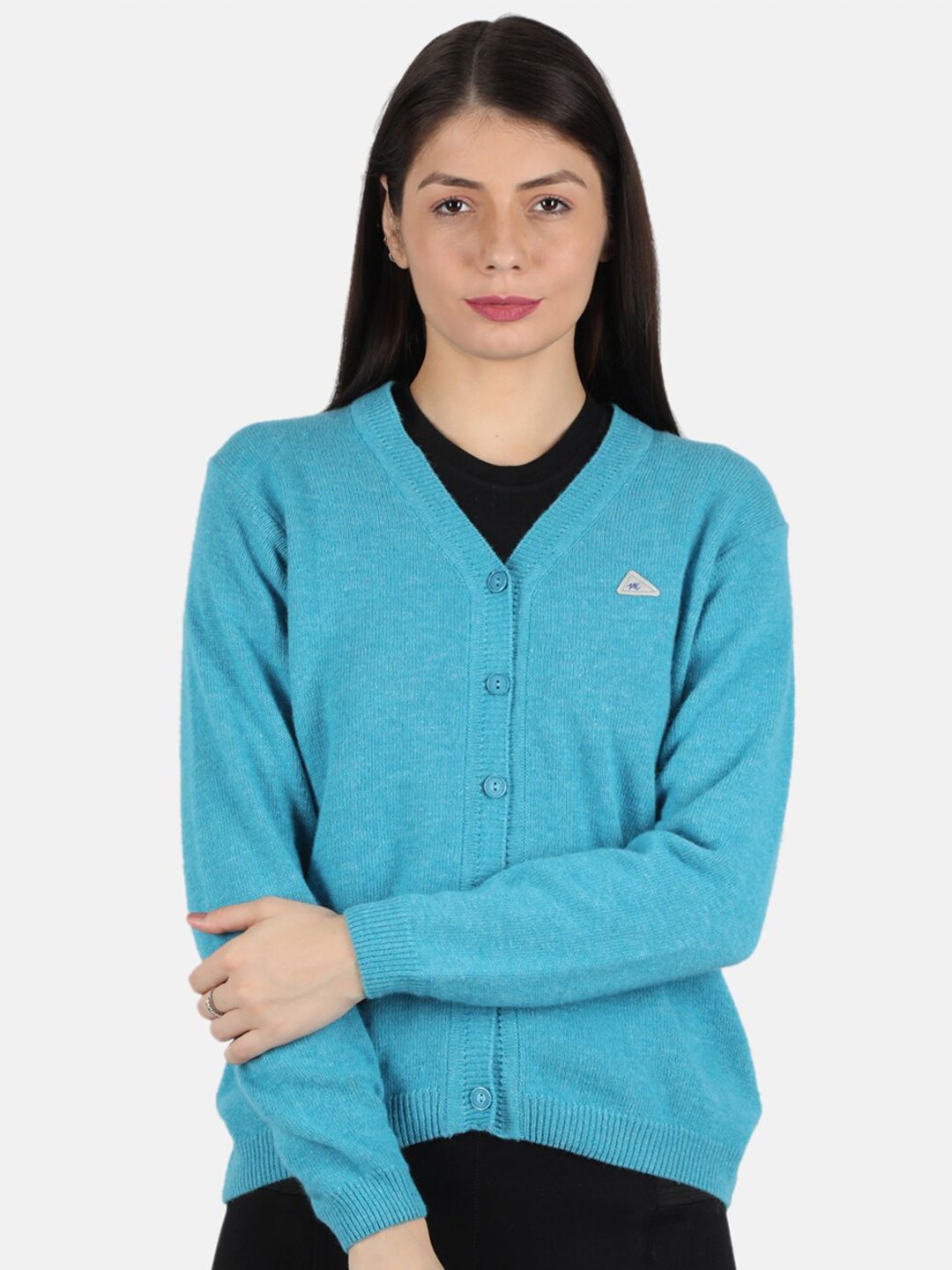 Monte Carlo Women Blue Solid Cardigan Price in India