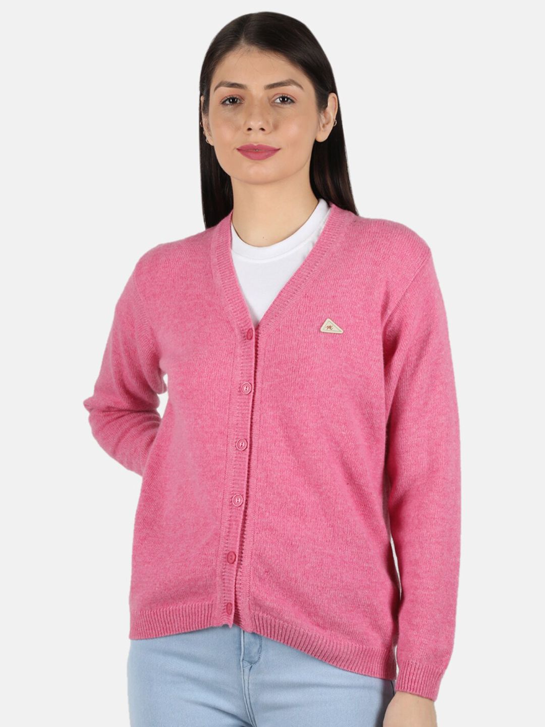 Monte Carlo Women Pink Wool Cardigan Price in India