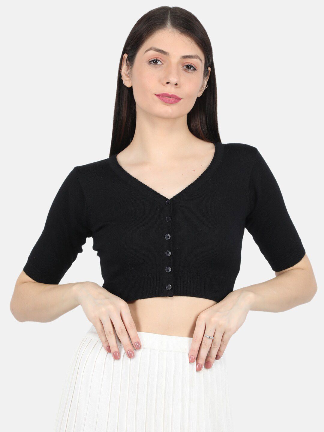 Monte Carlo Women Black Crop Cardigan Price in India