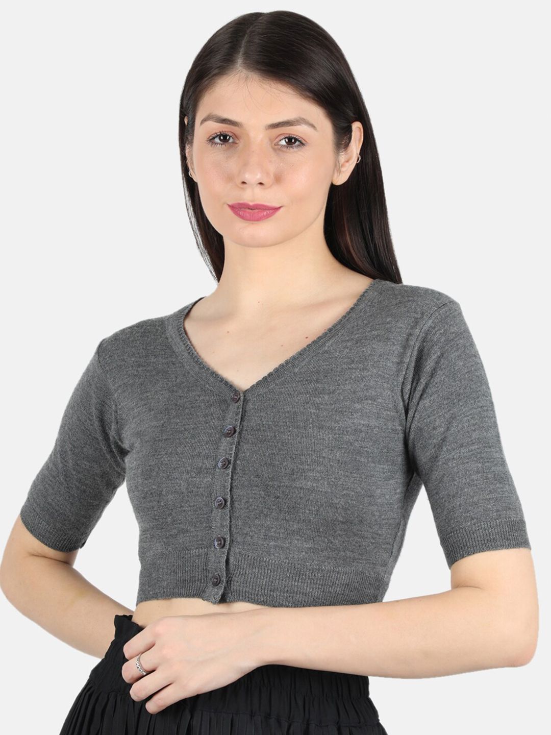 Monte Carlo Women Grey Crop Cardigan Price in India