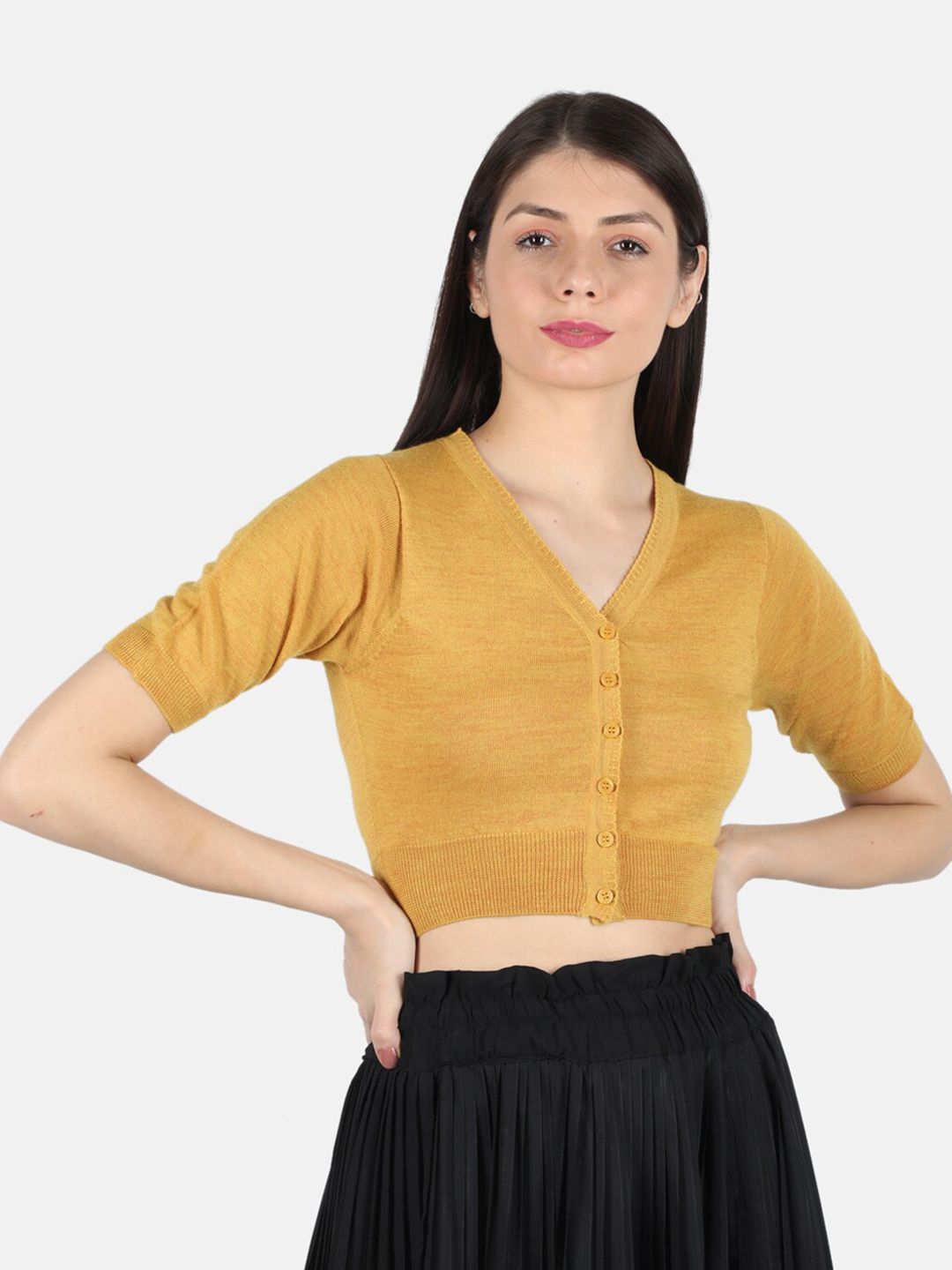 Monte Carlo Women Brown Crop Cardigan Price in India