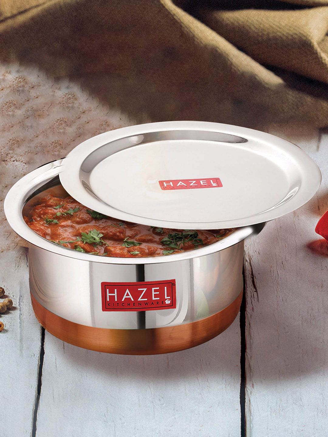 HAZEL Silver-Toned Stainless Steel Tope With Lid Price in India