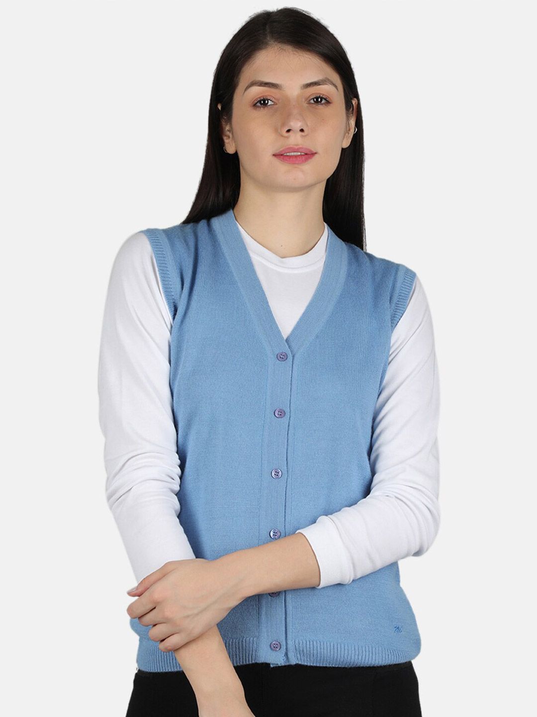 Monte Carlo Women Blue Solid Cardigan Price in India