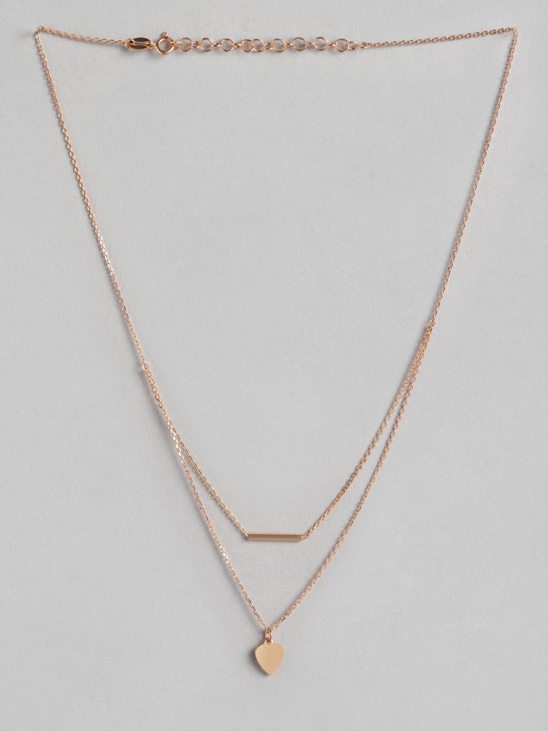 Carlton London Rose Gold-Plated Brass Layered Necklace Price in India