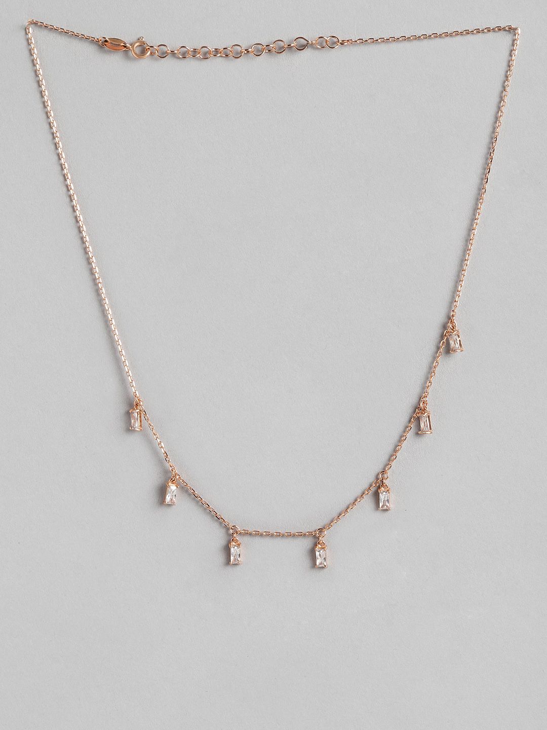 Carlton London Rose Gold-Plated & White Brass Necklace Price in India