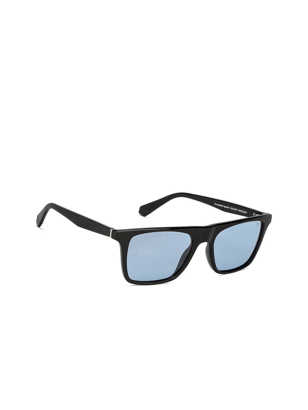 Vincent Chase by Lenskart Unisex Blue Lens & Black Wayfarer Sunglasses with UV Protected Lens 148032