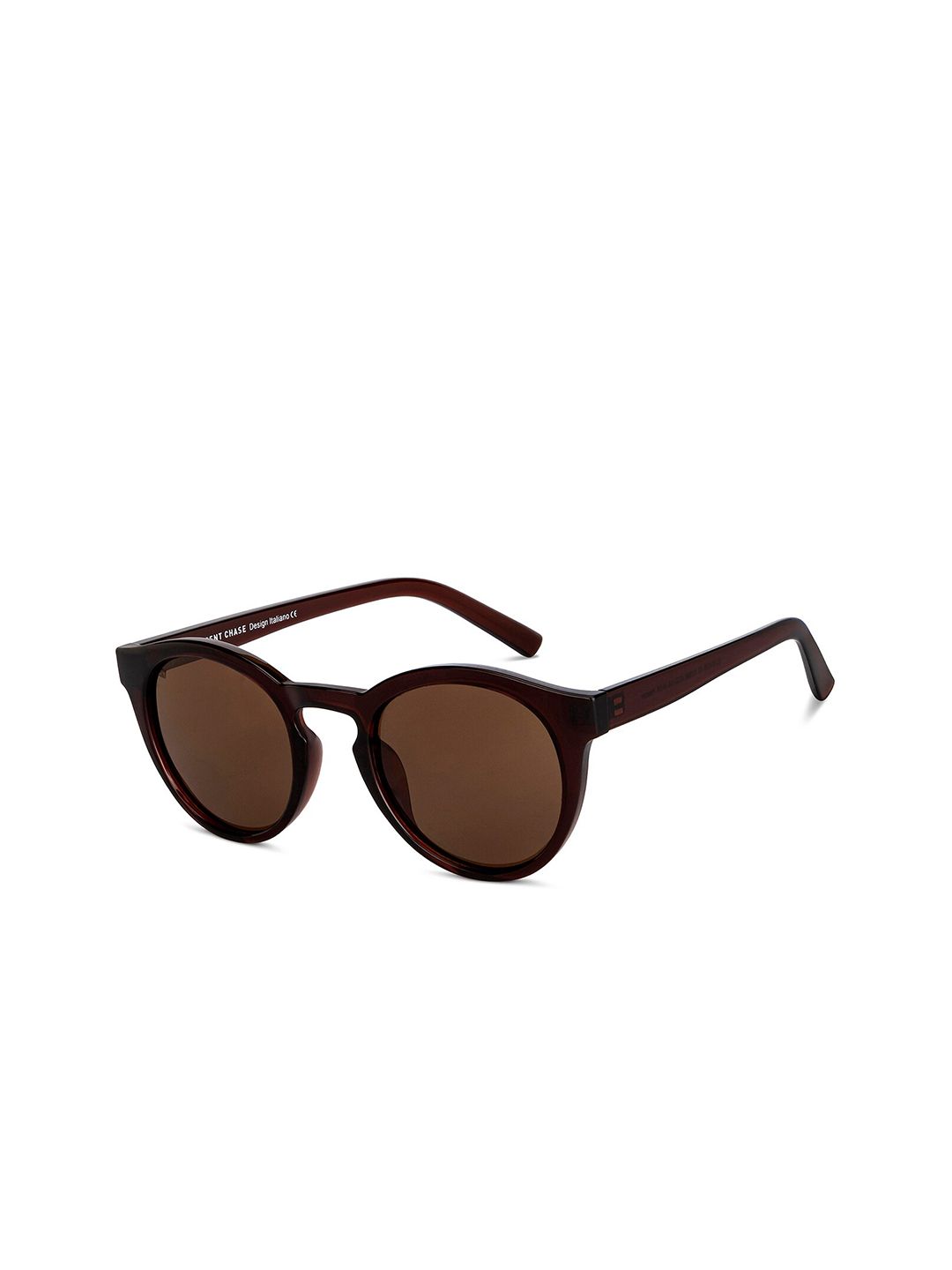 Vincent Chase by Lenskart Unisex Brown Lens & Red Round Sunglasses with Polarised and UV Protected Lens