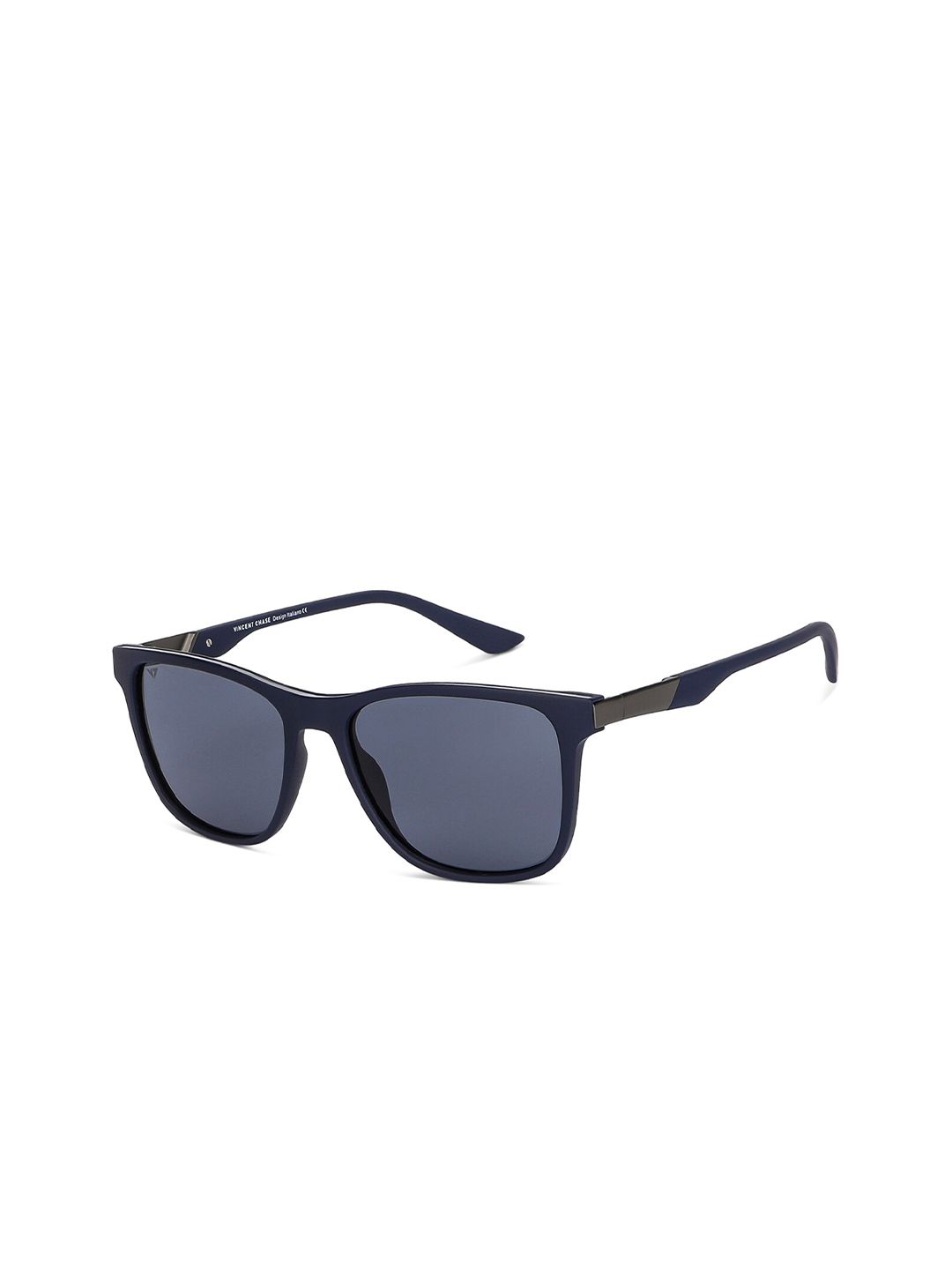 Vincent Chase by Lenskart Unisex Grey Lens & Blue Wayfarer Sunglasses with Polarised and UV Protected Lens