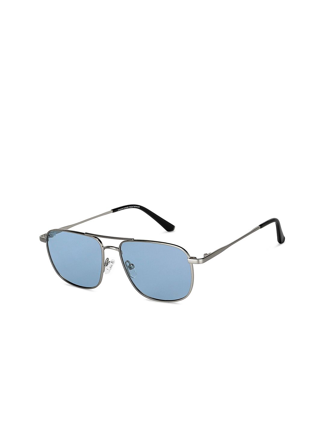 Vincent Chase by Lenskart Unisex Blue Lens & Gunmetal-Toned Square Sunglasses with Polarised and UV Protected Lens