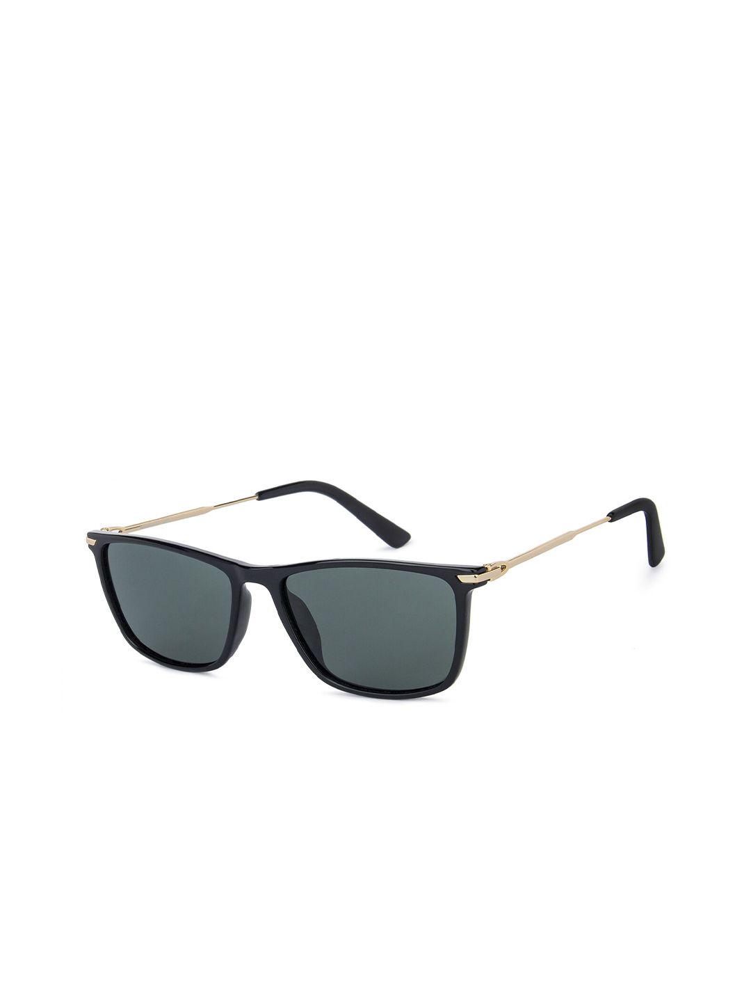 Vincent Chase by Lenskart Unisex Green Lens & Black Wayfarer Sunglasses with Polarised and UV Protected Lens