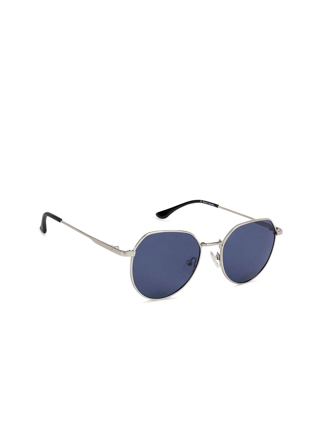 Vincent Chase by Lenskart Unisex Blue Lens & Silver-Toned Round Sunglasses with Polarised and UV Protected Lens