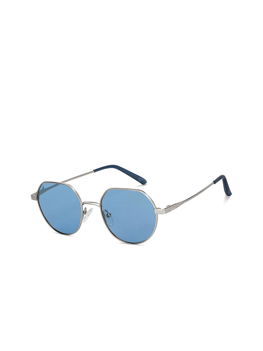 Vincent Chase by Lenskart Unisex Blue Lens Round Sunglasses with Polarised and UV Protected Lens