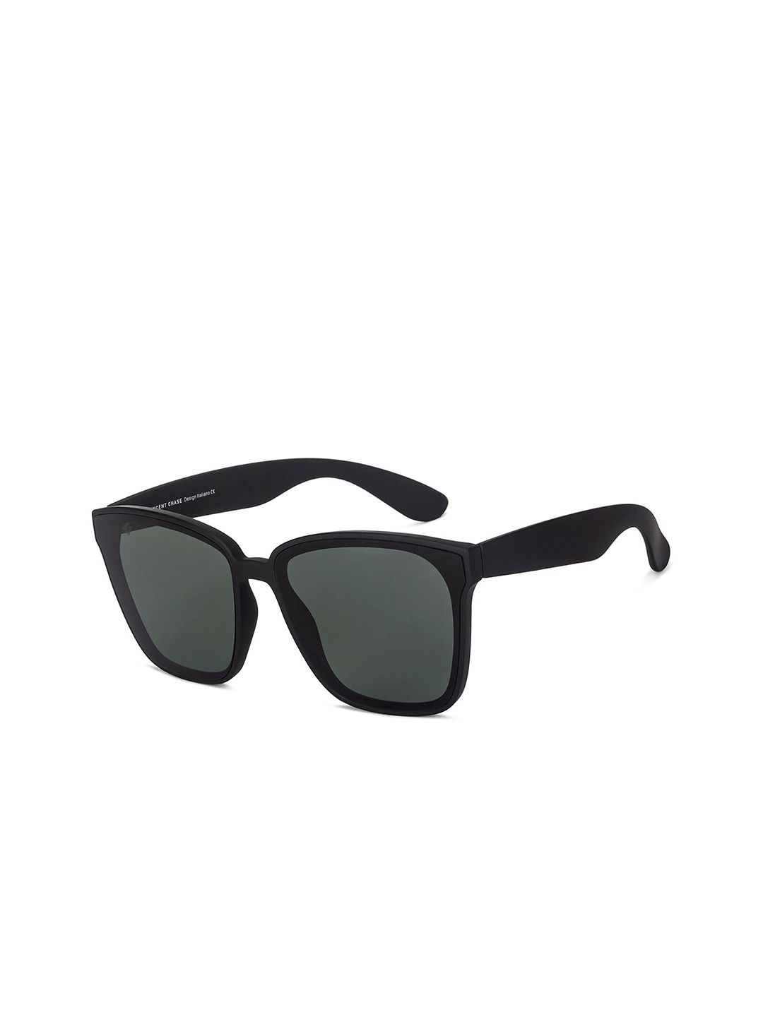 Vincent Chase by Lenskart Unisex Green Lens & Black Wayfarer Sunglasses with UV Protected Lens