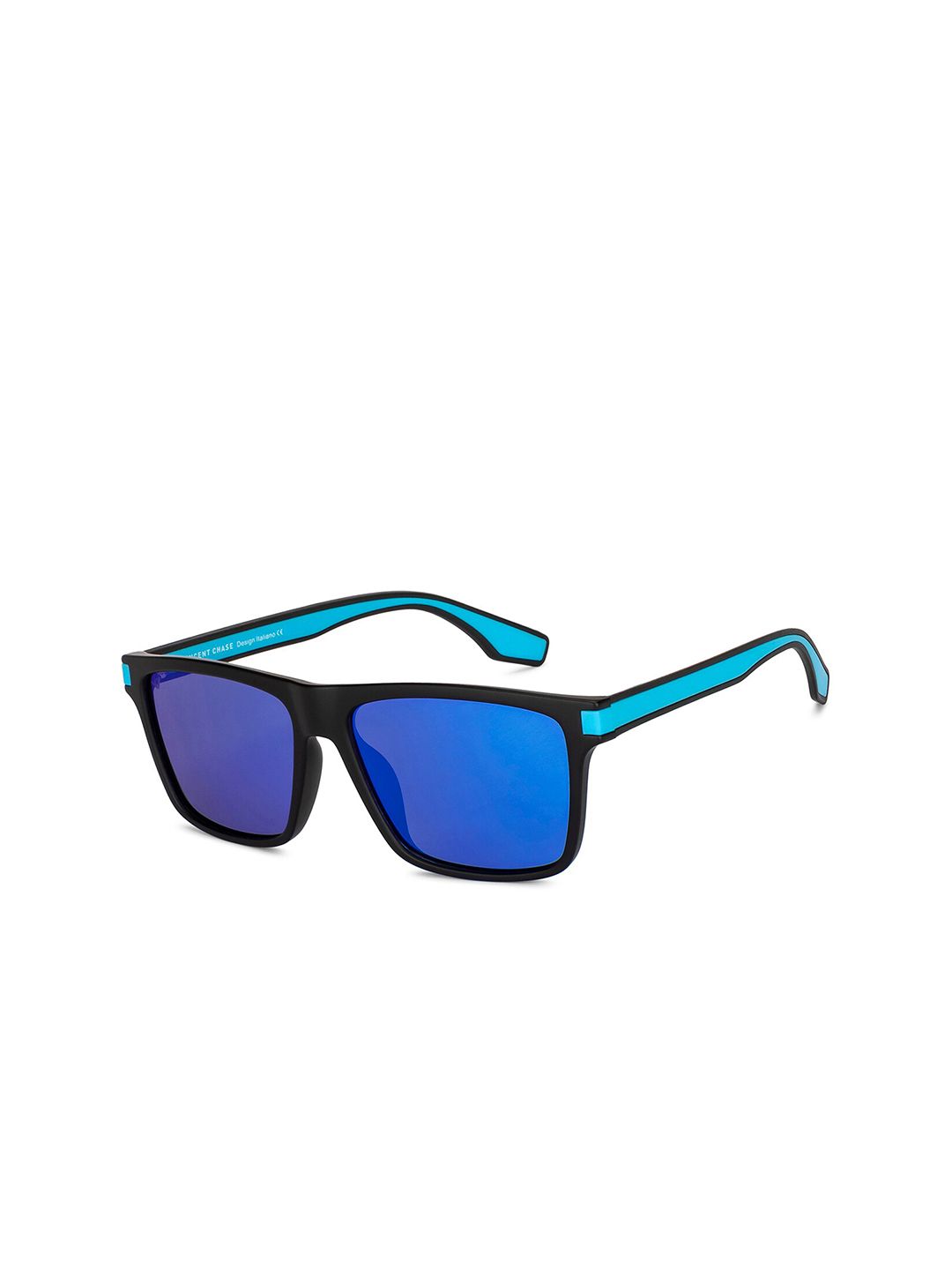 Vincent Chase by Lenskart Unisex Blue Lens & Black Sports Sunglasses with UV Protected Lens