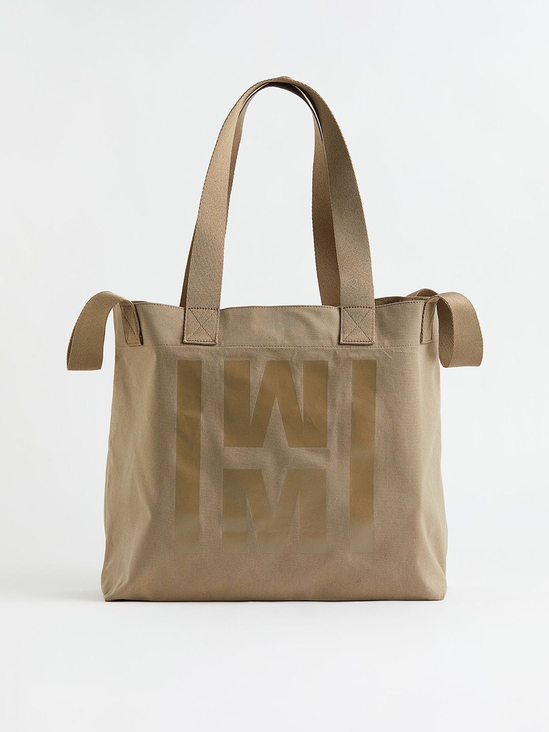 H&M Beige Large canvas shopper Price in India