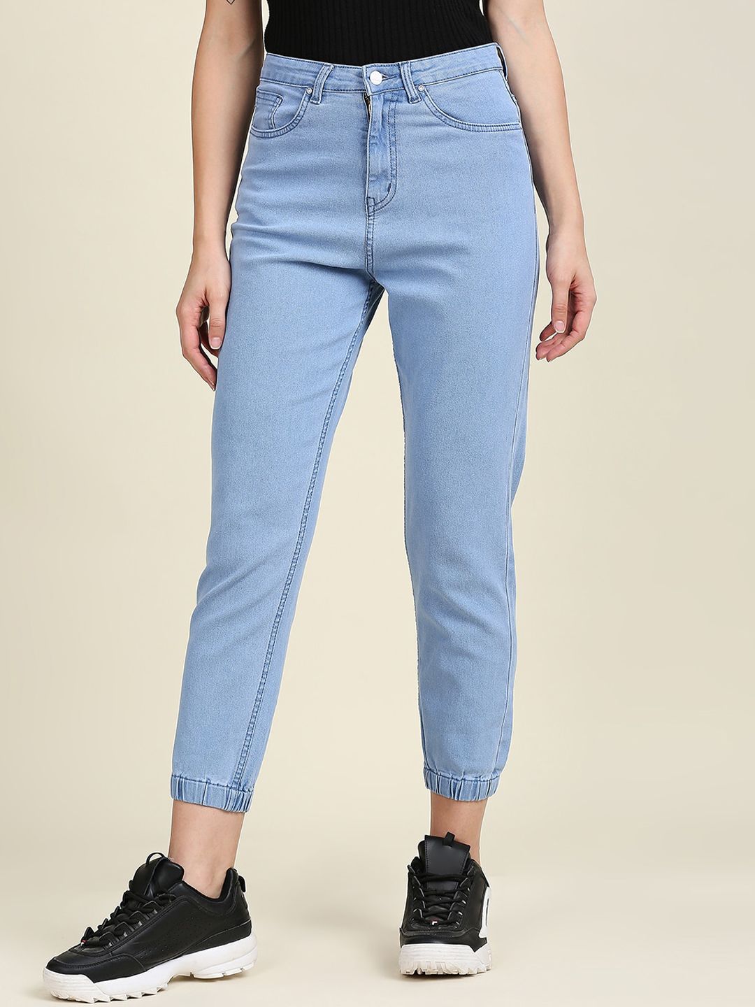 High Star Women Blue Jogger High-Rise Stretchable Jeans Price in India