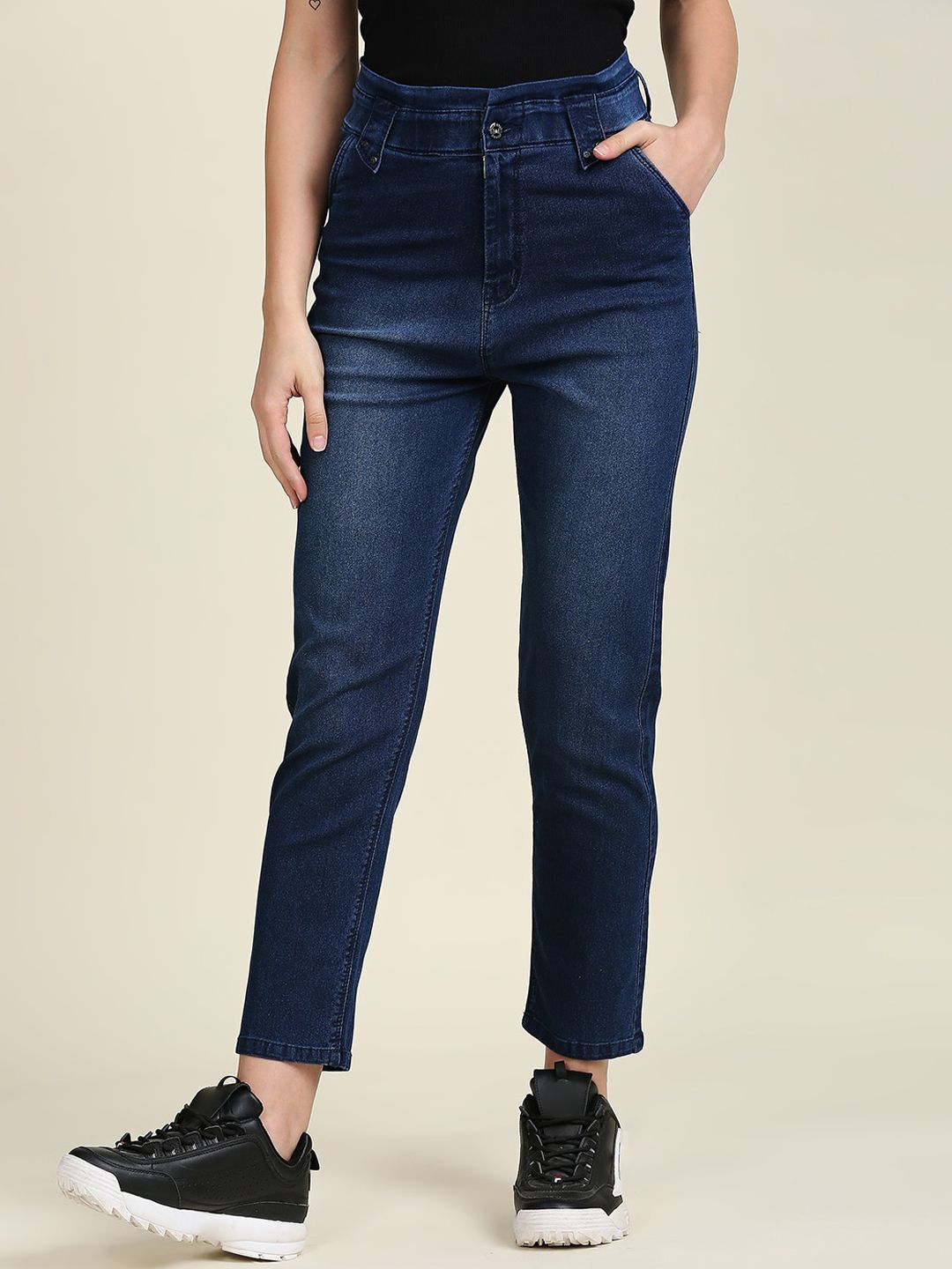 High Star Women Blue High-Rise Light Fade Stretchable Jeans Price in India