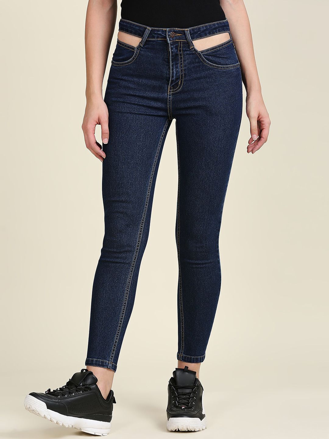 High Star Women Blue Slim Fit High-Rise Stretchable Jeans Price in India