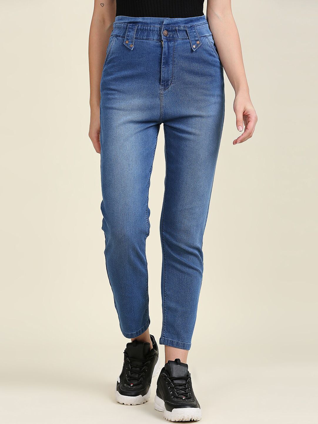 High Star Women Blue High-Rise Light Fade Stretchable Jeans Price in India