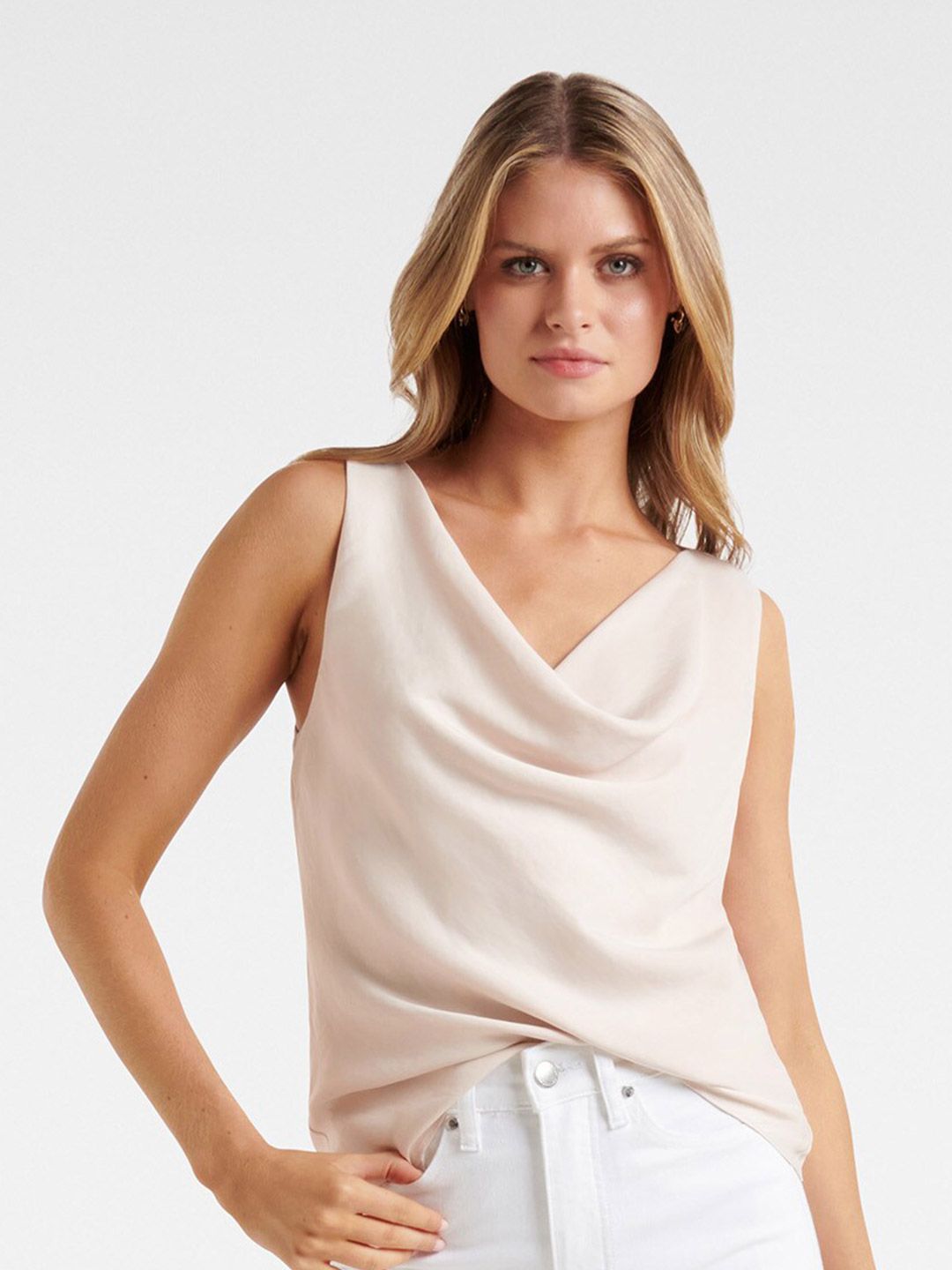 Forever New Peach-Coloured Cowl Neck Top Price in India