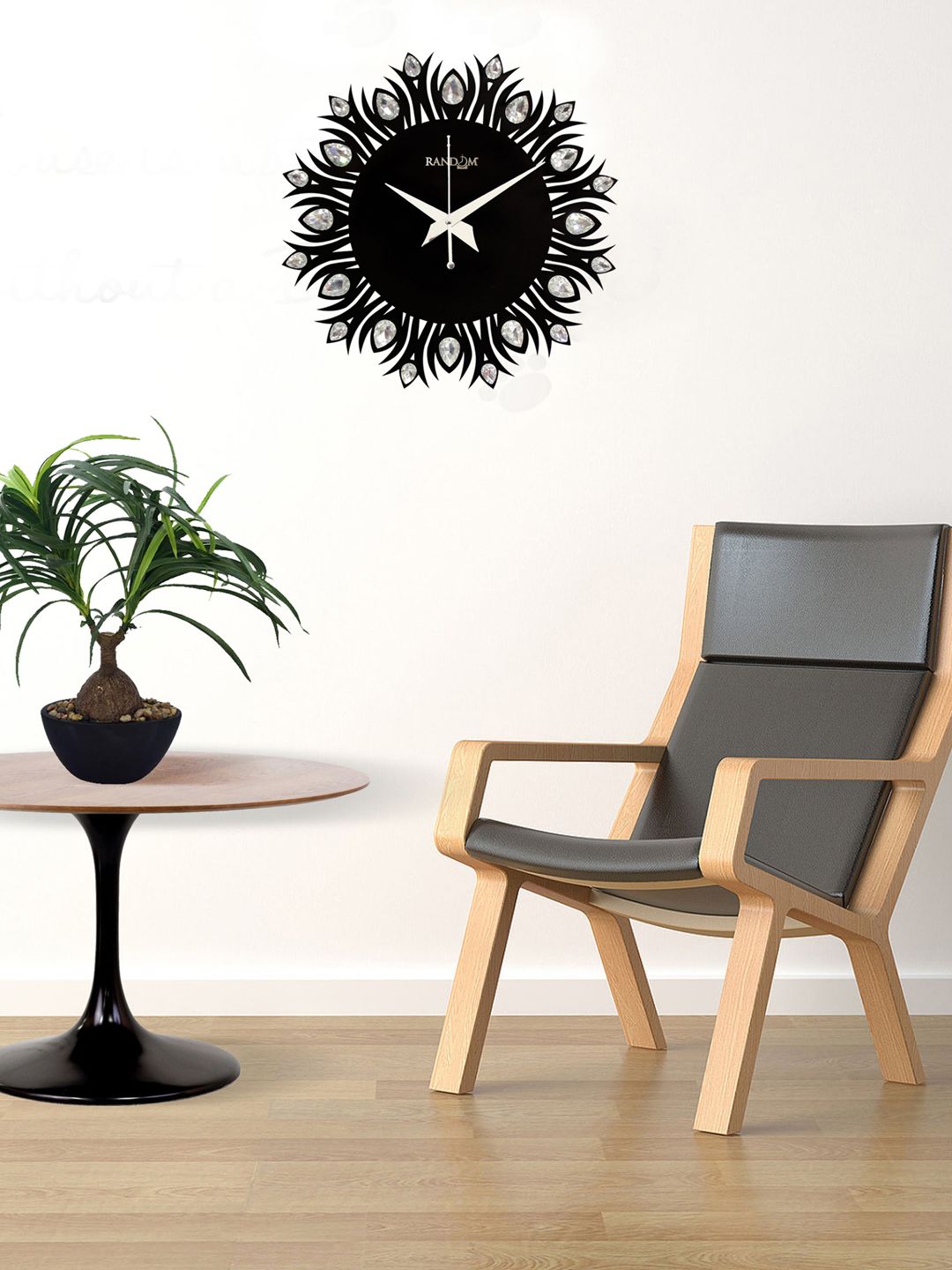RANDOM Black Dial Wooden Analogue Wall Clock Price in India