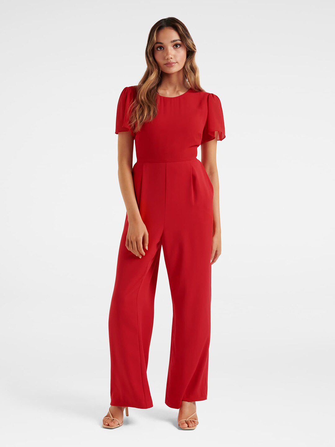 Forever New Red Basic Jumpsuit Price in India