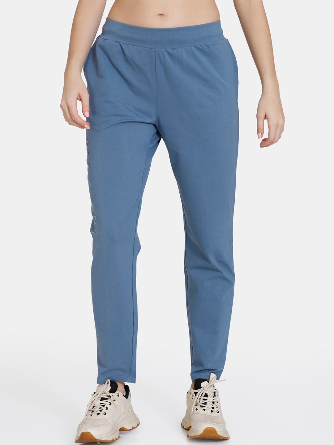 Zelocity by Zivame Women Blue Solid Track Pants Price in India