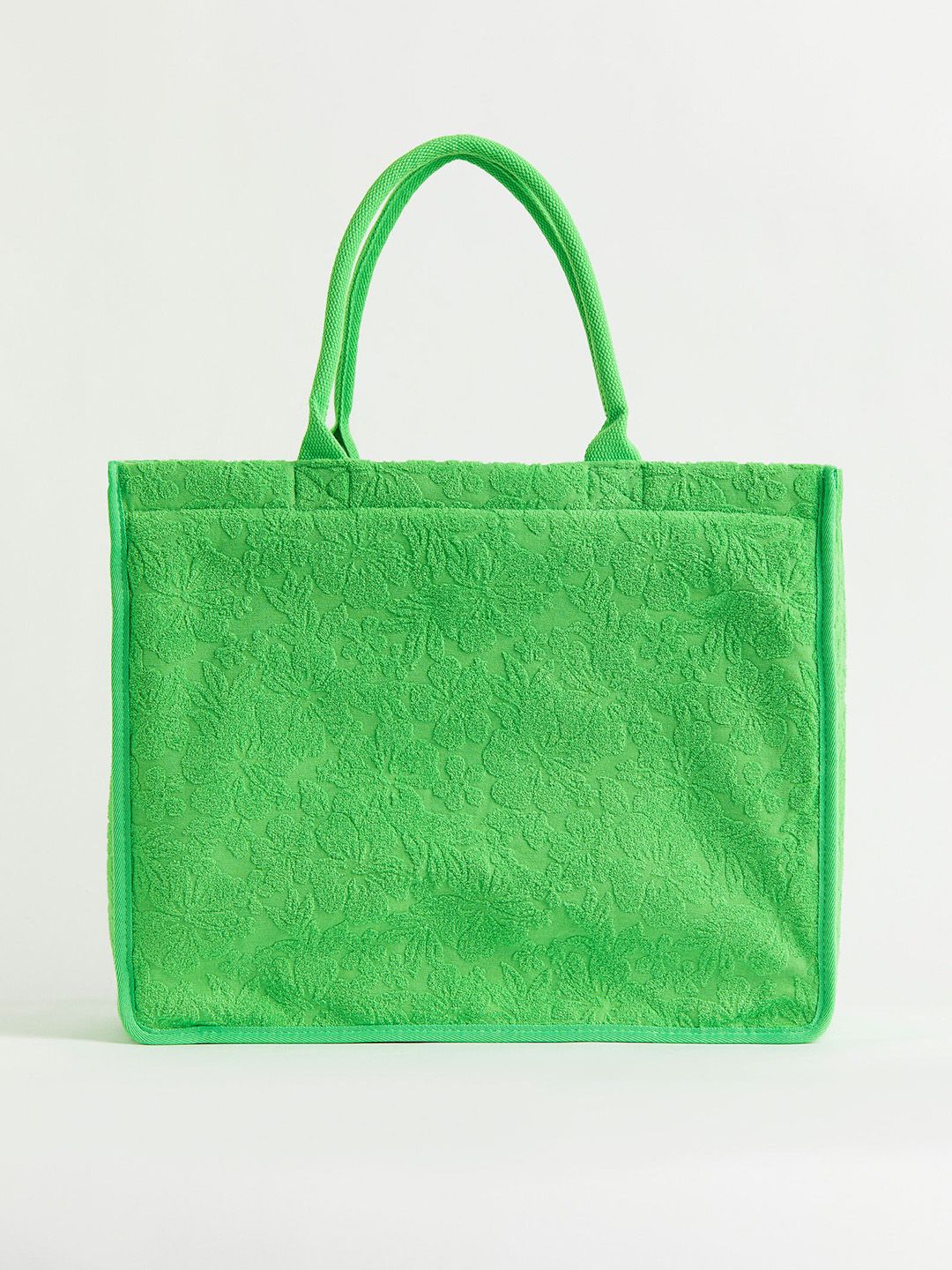 H&M Women Green Large Jute Shopper Price in India