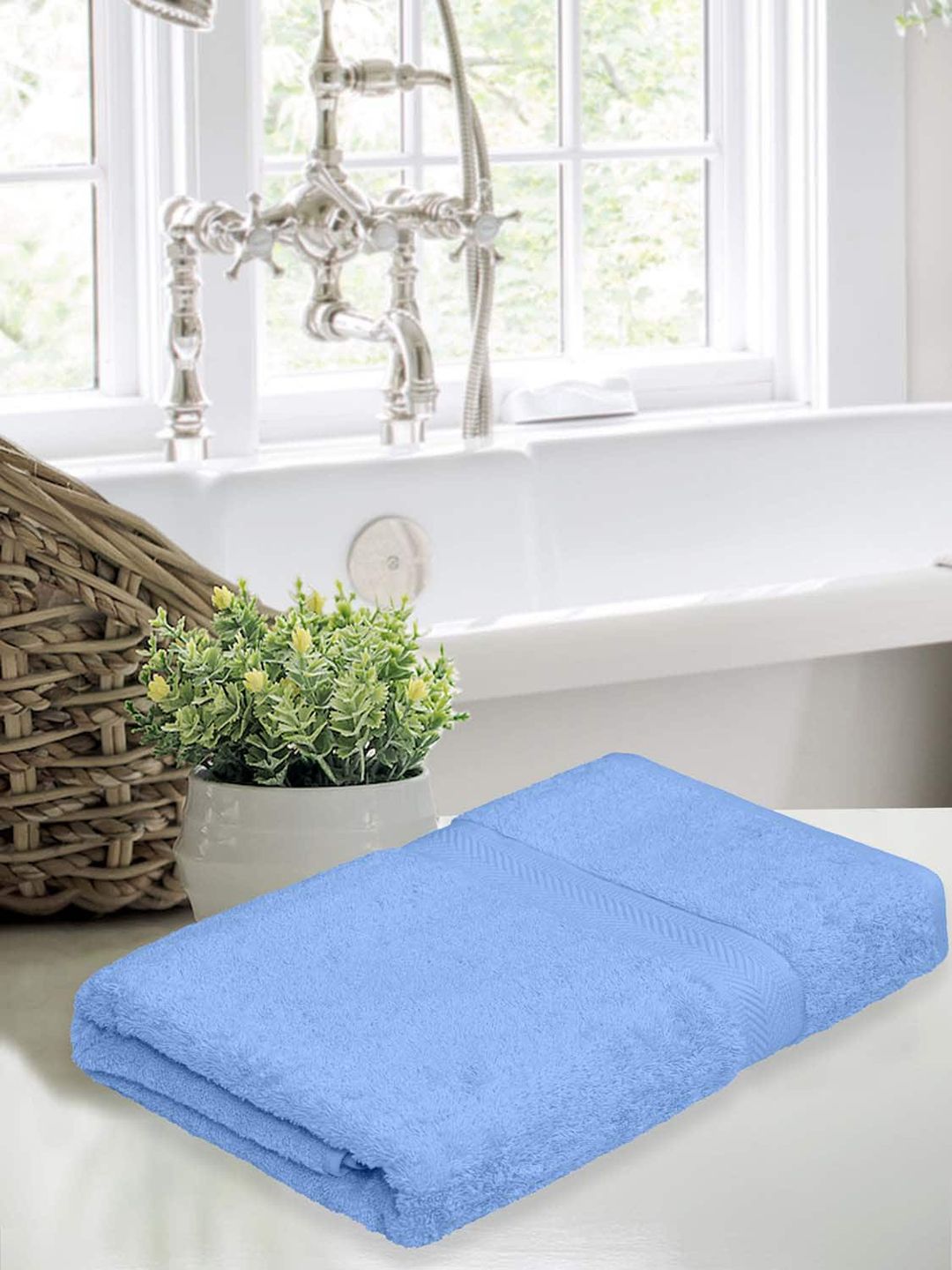 haus & kinder Set Of 2 Solid Cotton 500 GSM Bath Towels Price in India