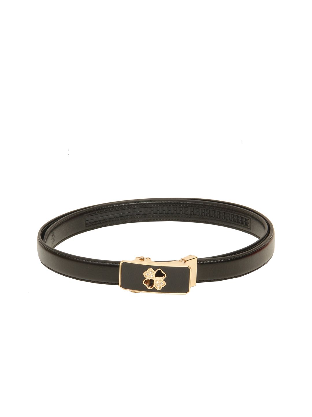 Calvadoss Women Black Textured PU Belt Price in India