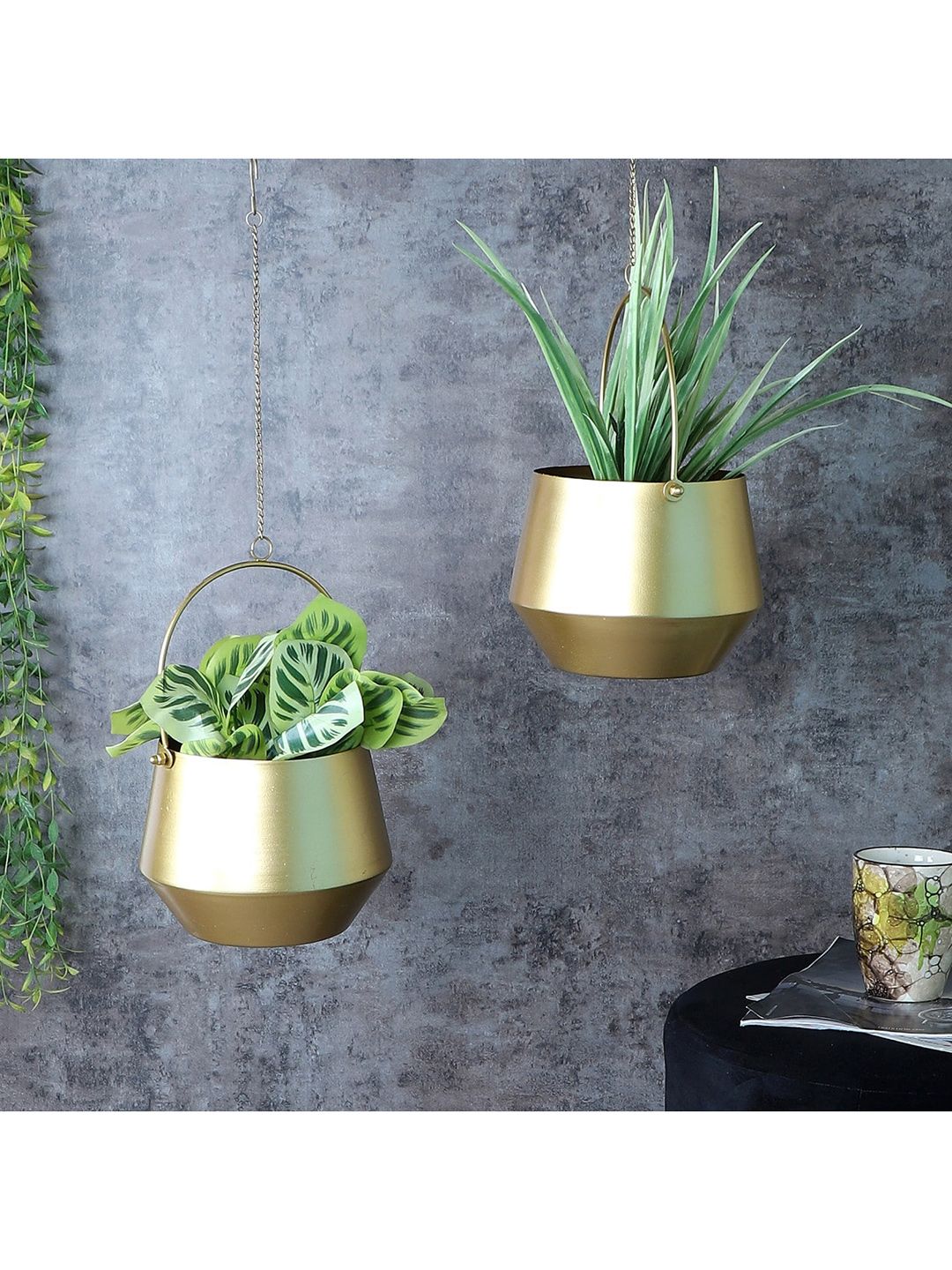 Amaya Decors Set Of 2 Solid Hanging Planters Price in India