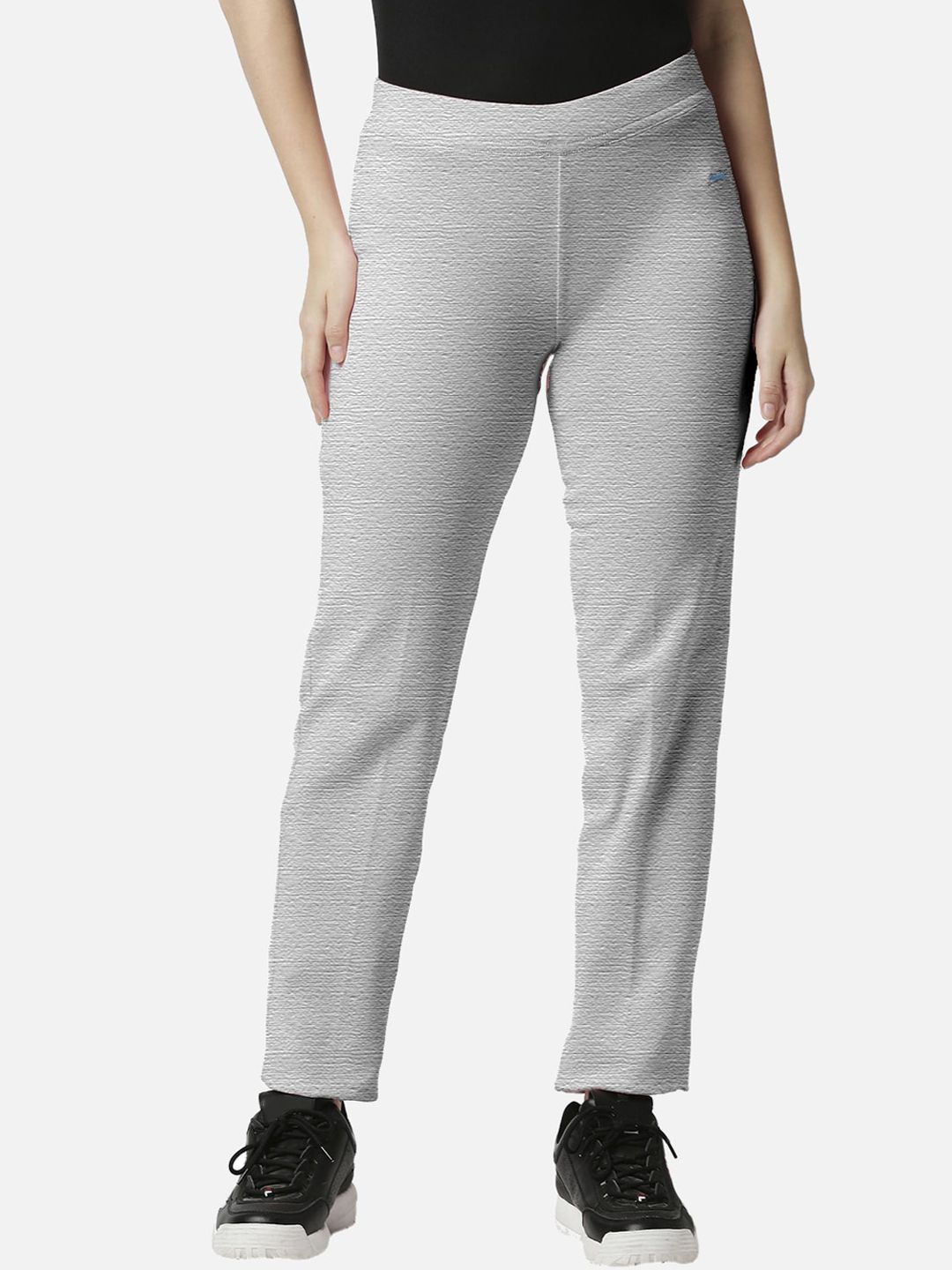 Black Panther Women Grey Melange Solid Track Pants Price in India