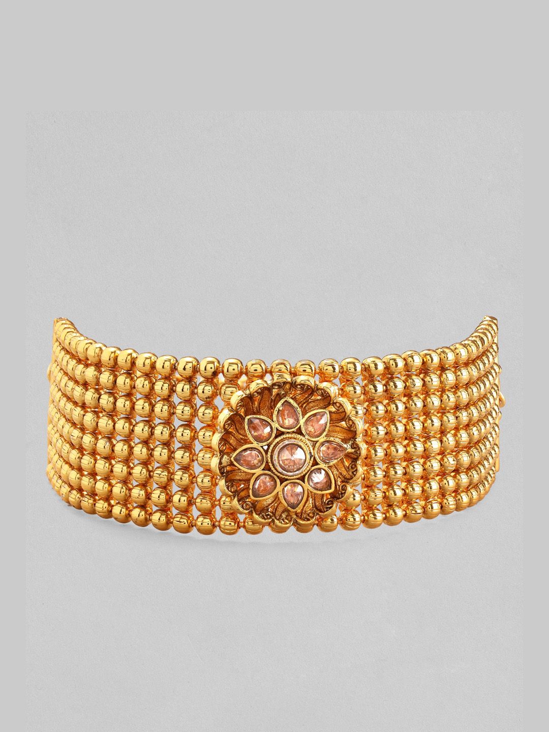 Rubans Women Beige & Gold-Plated Bangle-Style Bracelet Price in India