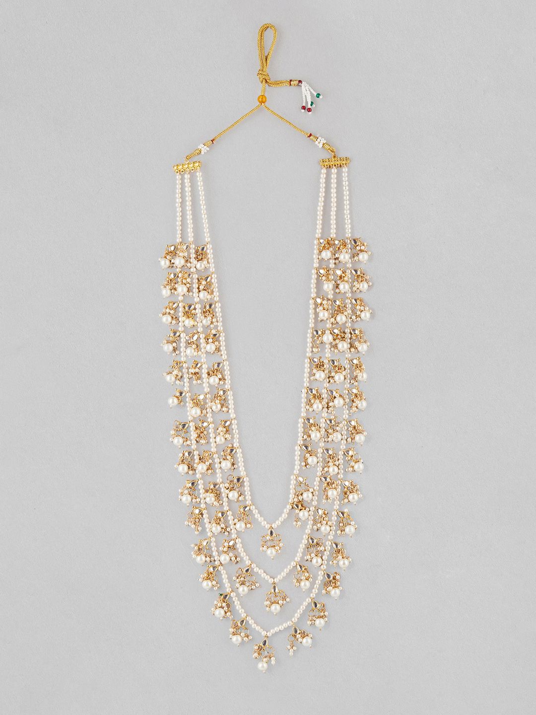 Rubans Gold-Toned & White Gold-Plated Layered Necklace Price in India