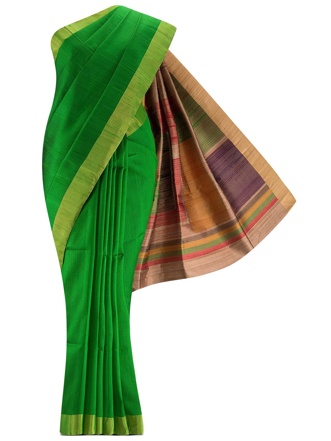 Nalli Next Green & Gold-Toned Zari Silk Blend Saree Price in India