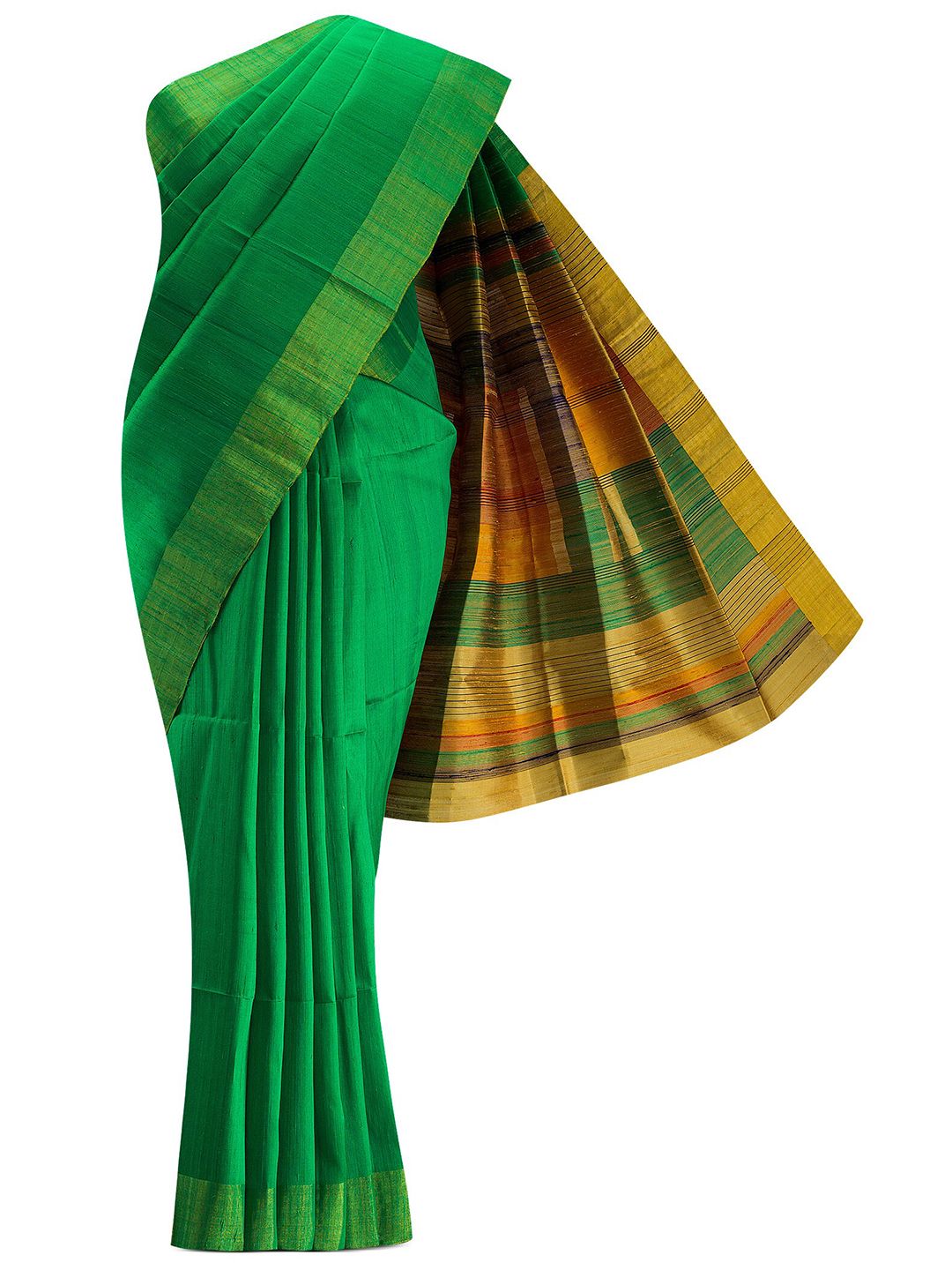 Nalli Next Green & Gold-Toned Zari Silk Blend Saree Price in India