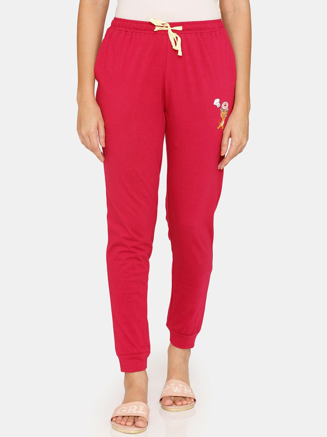 Zivame Women Red Tom & Jerry Printed Cotton Lounge Pants Price in India