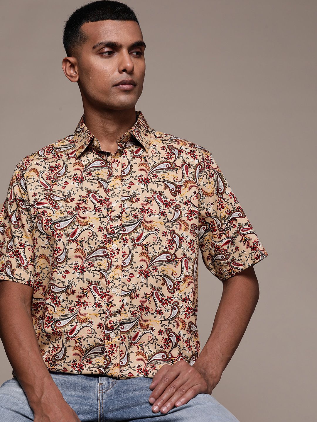 Buy Macy's Club Room Men Beige Classic Paisley Printed Pure Cotton Casual  Shirt - Shirts for Men 19080668