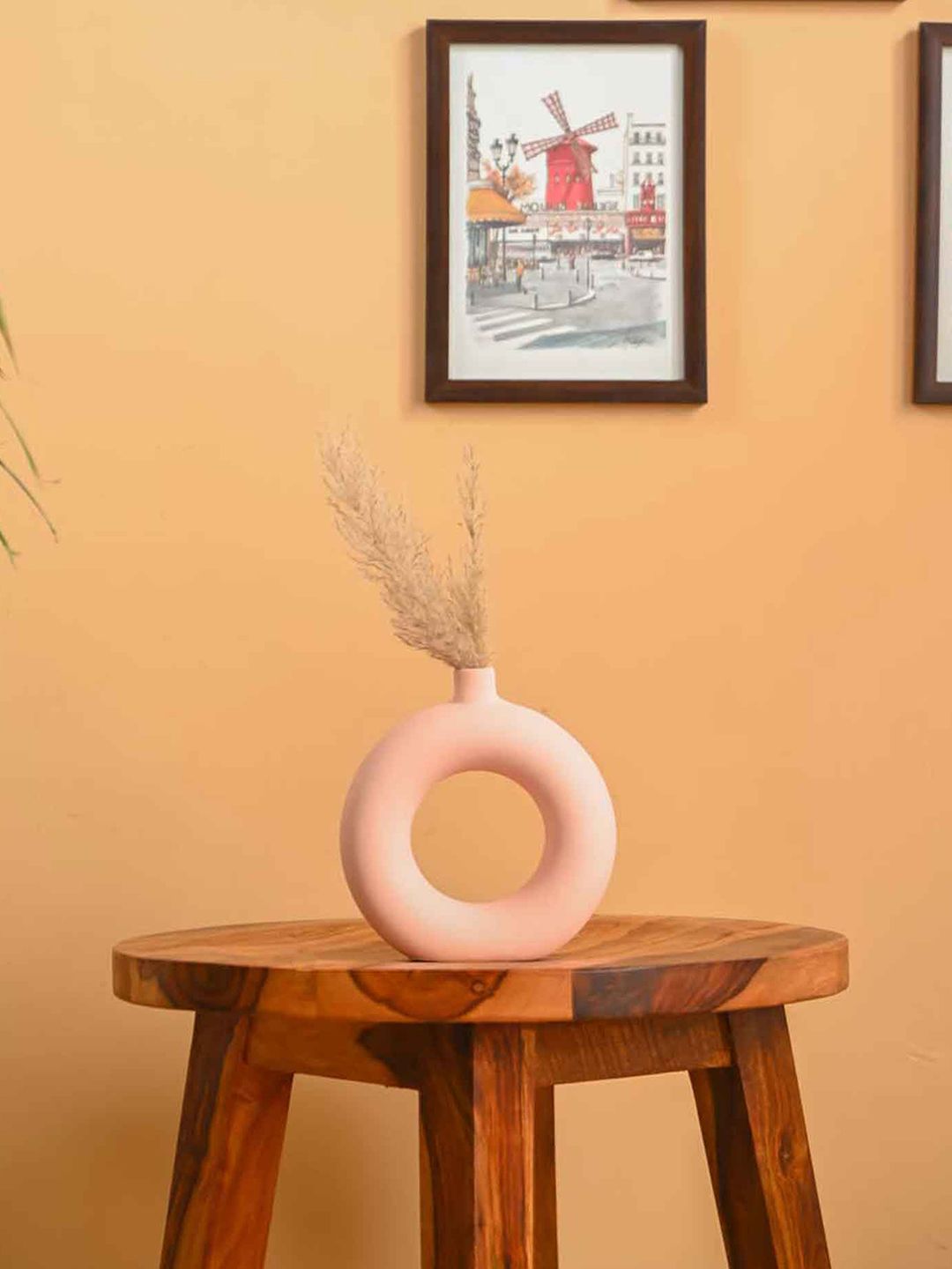 PUREZENTO Pink Solid Donut Vase Price in India