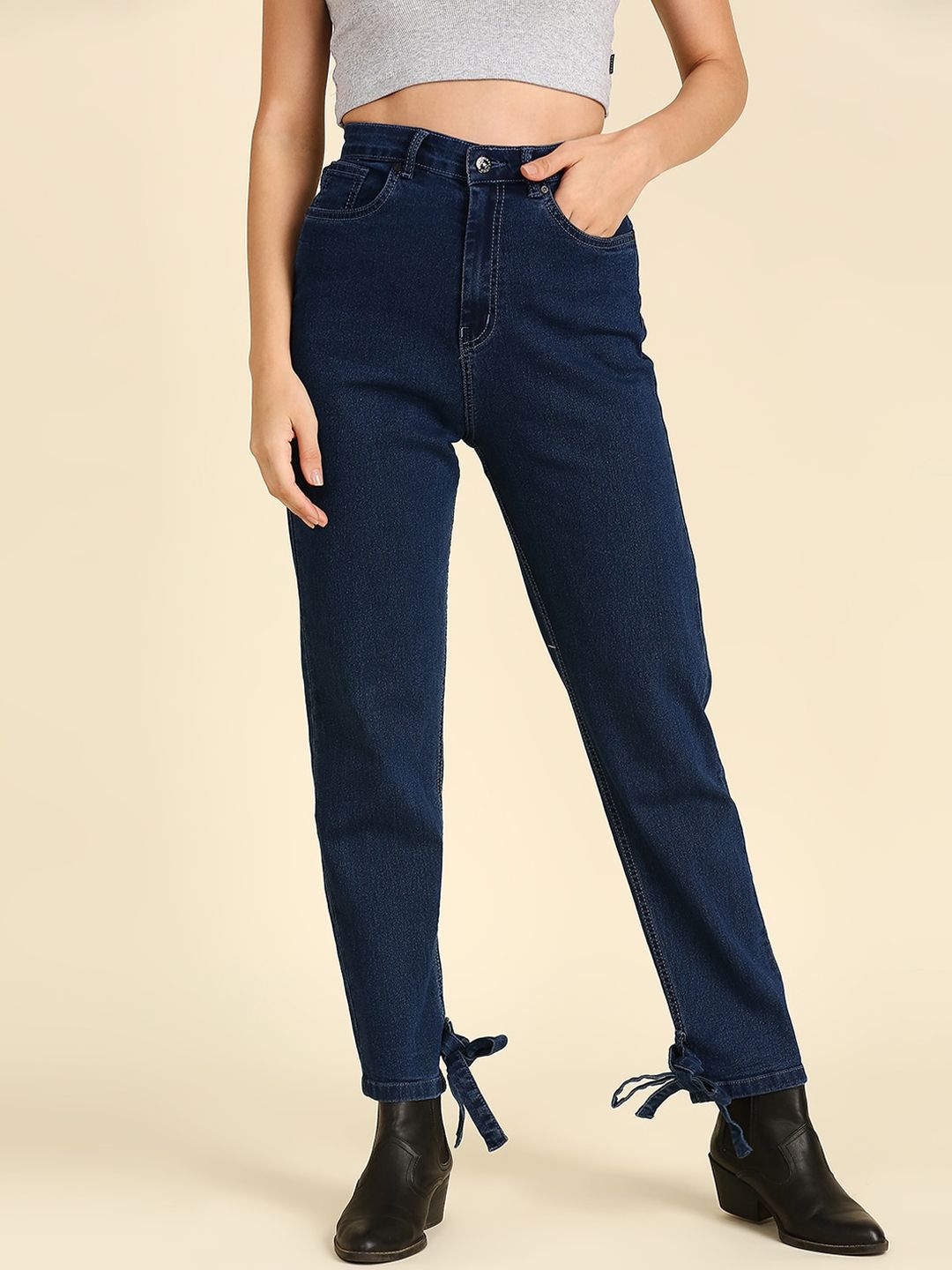 High Star Women Blue High-Rise Stretchable Jeans Price in India