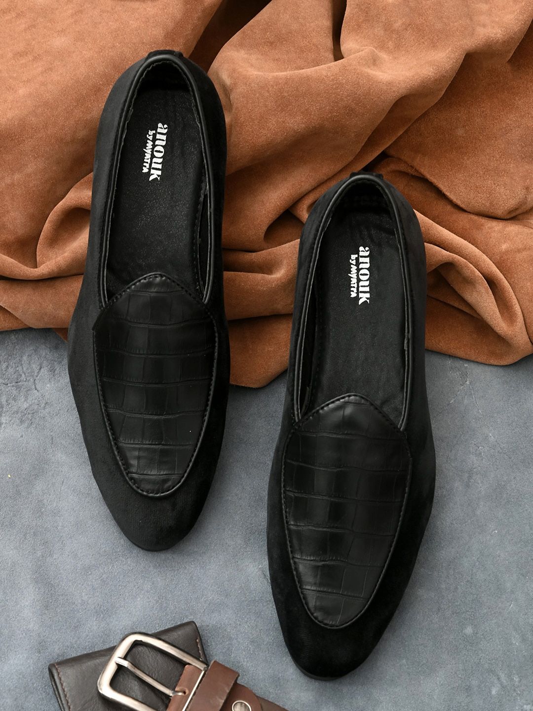 Anouk Men Black Loafers