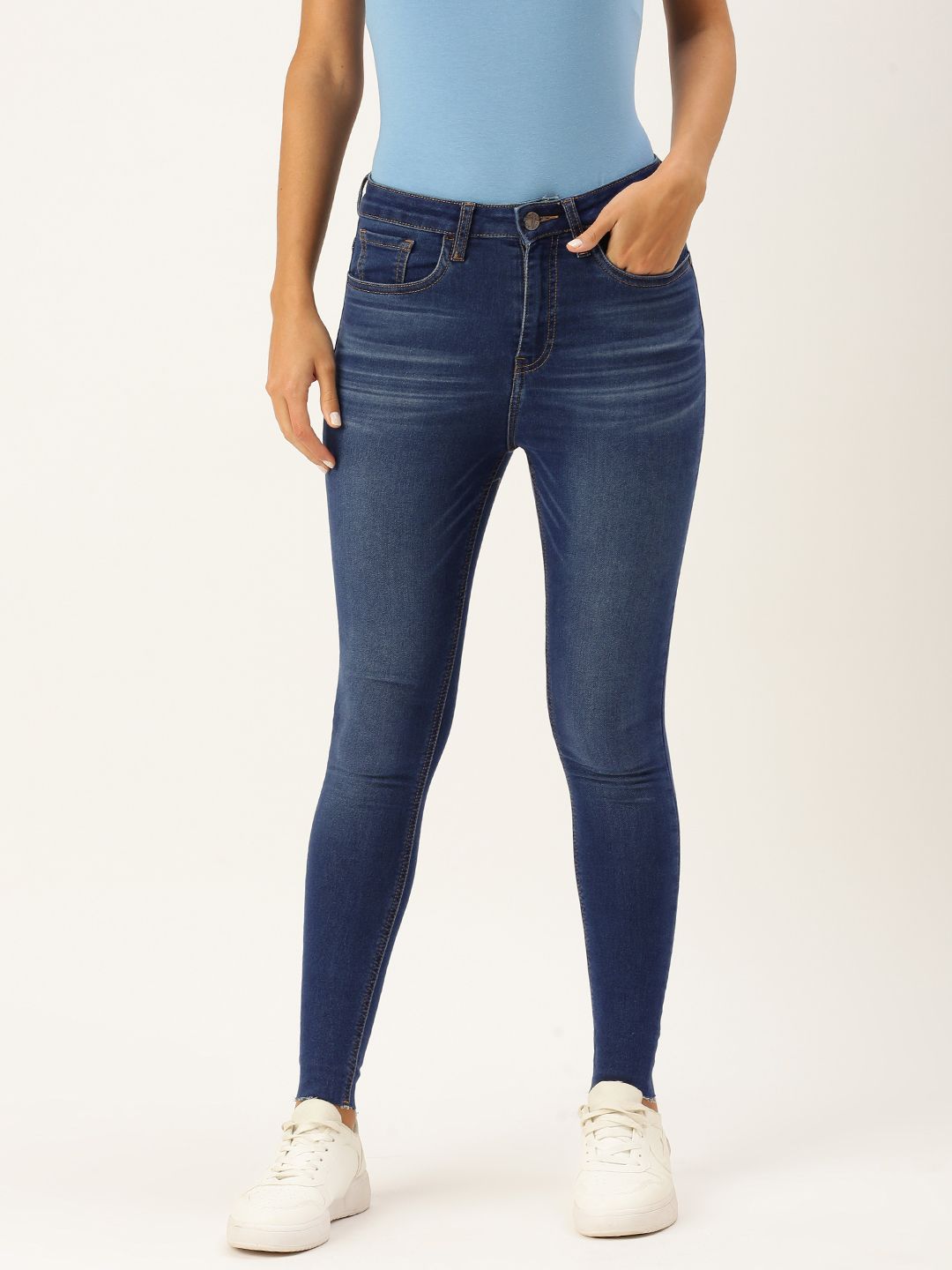 FOREVER 21 Women Blue Light Fade Stretchable Jeans Price in India