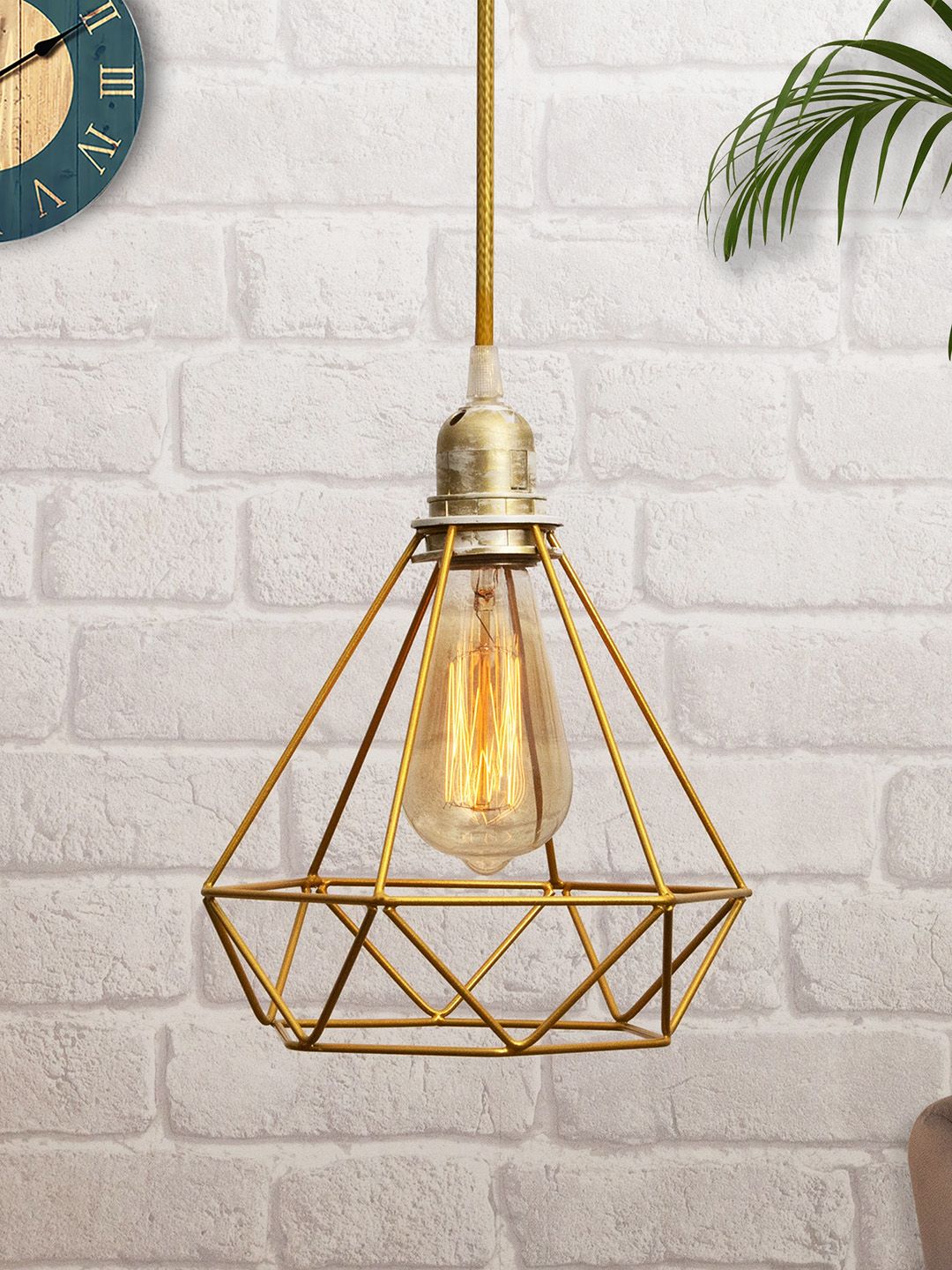 Homesake Gold Solid Caged Pendant Light Price in India