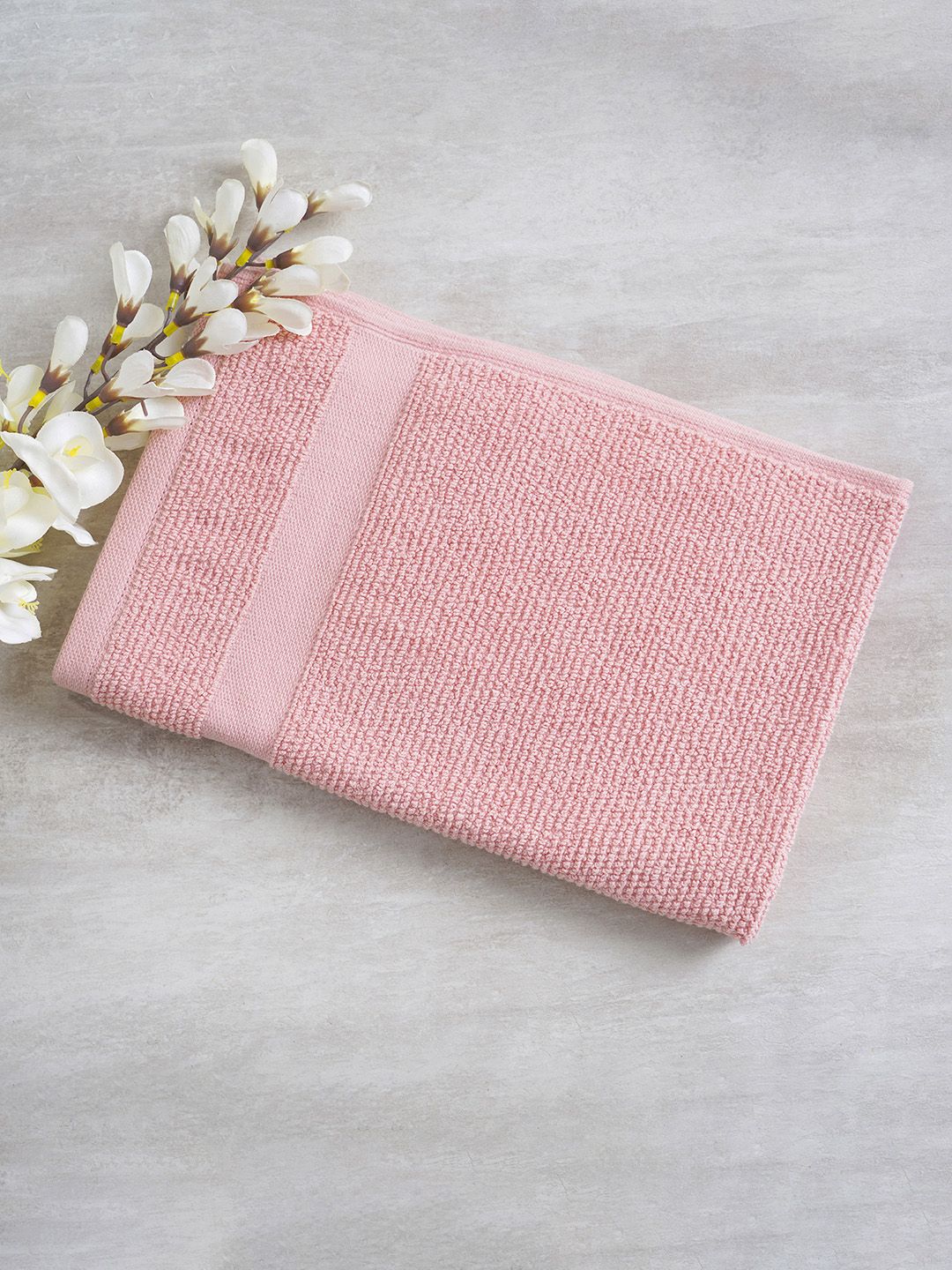 Pure Home and Living Set Of 4 Solid Pure Combed Cotton 600 GSM Hand Towel