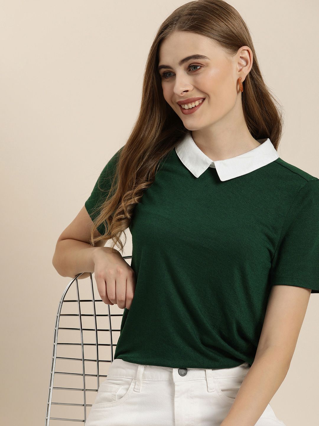 encore by INVICTUS Peter Pan Collar Top Price in India